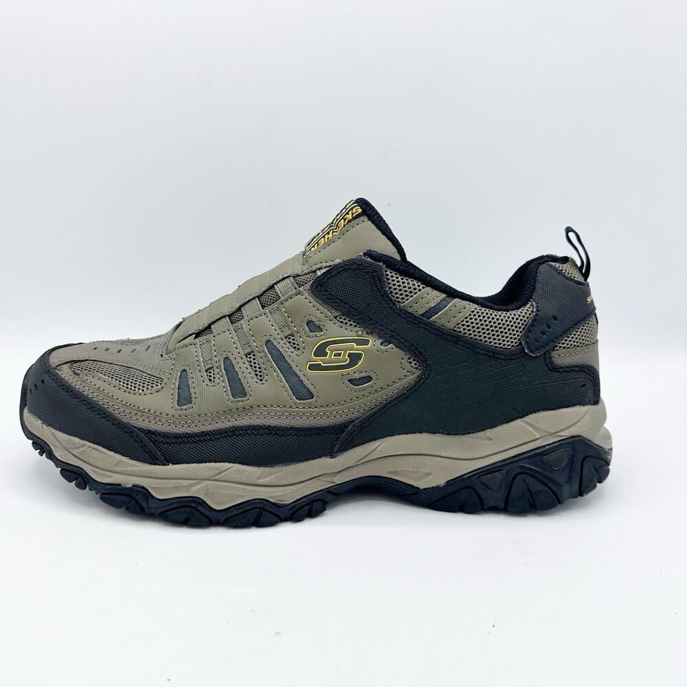 Skechers After Burn Memory Fit Mens Sz 11 Brown Black Slip On Sneakers 51866